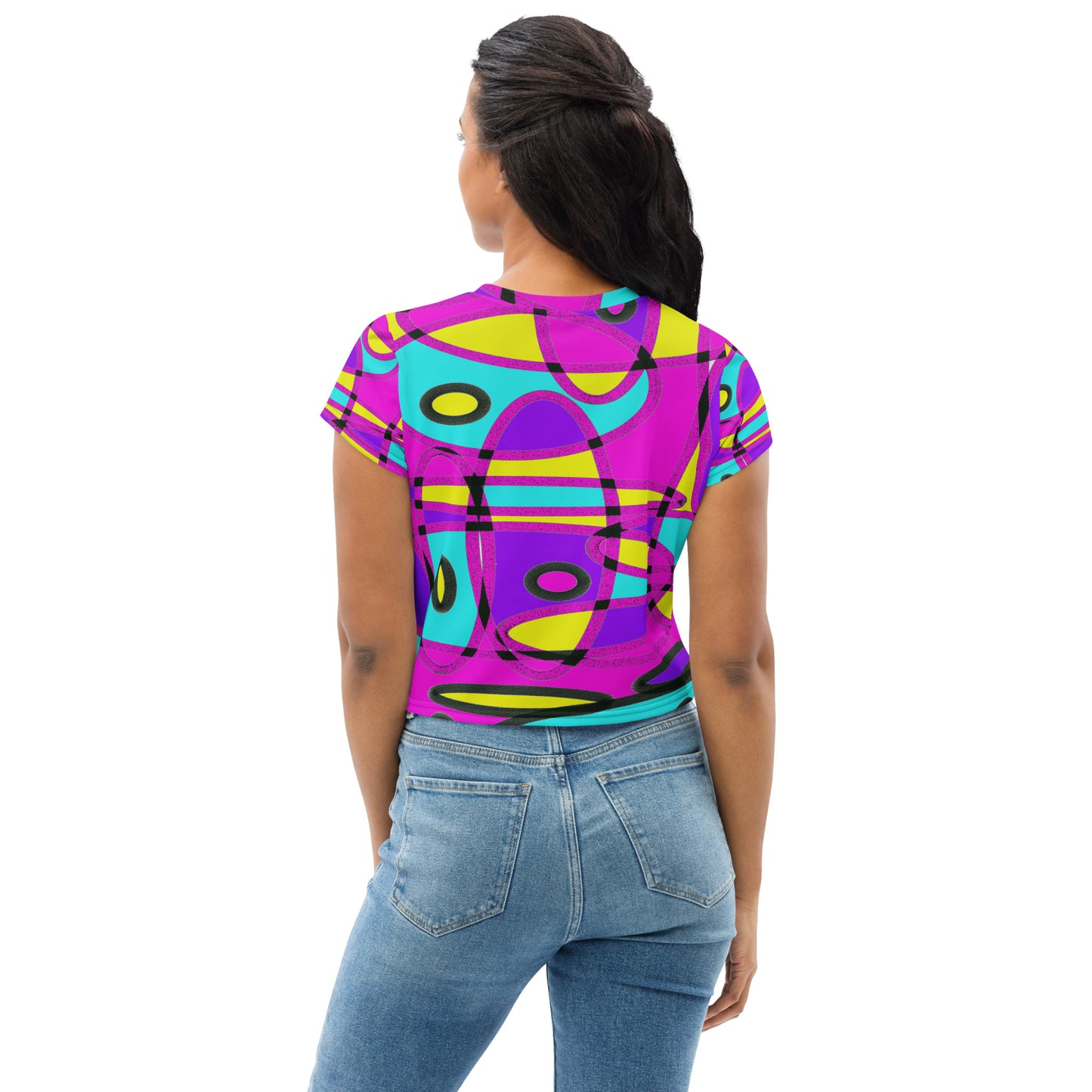 Abstract All-Over Print Crop Tee - O By Onica Online Store