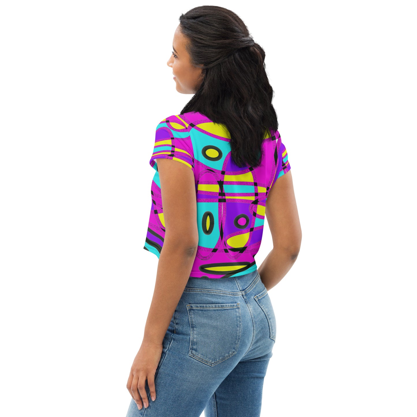 Abstract All-Over Print Crop Tee - O By Onica Online Store