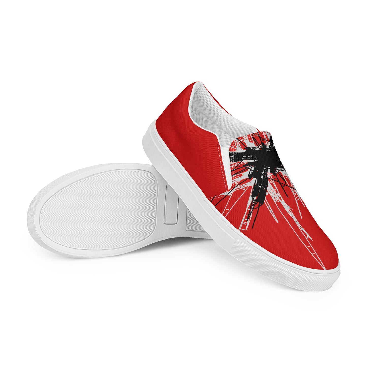 Abstract Men’s slip-on canvas shoes