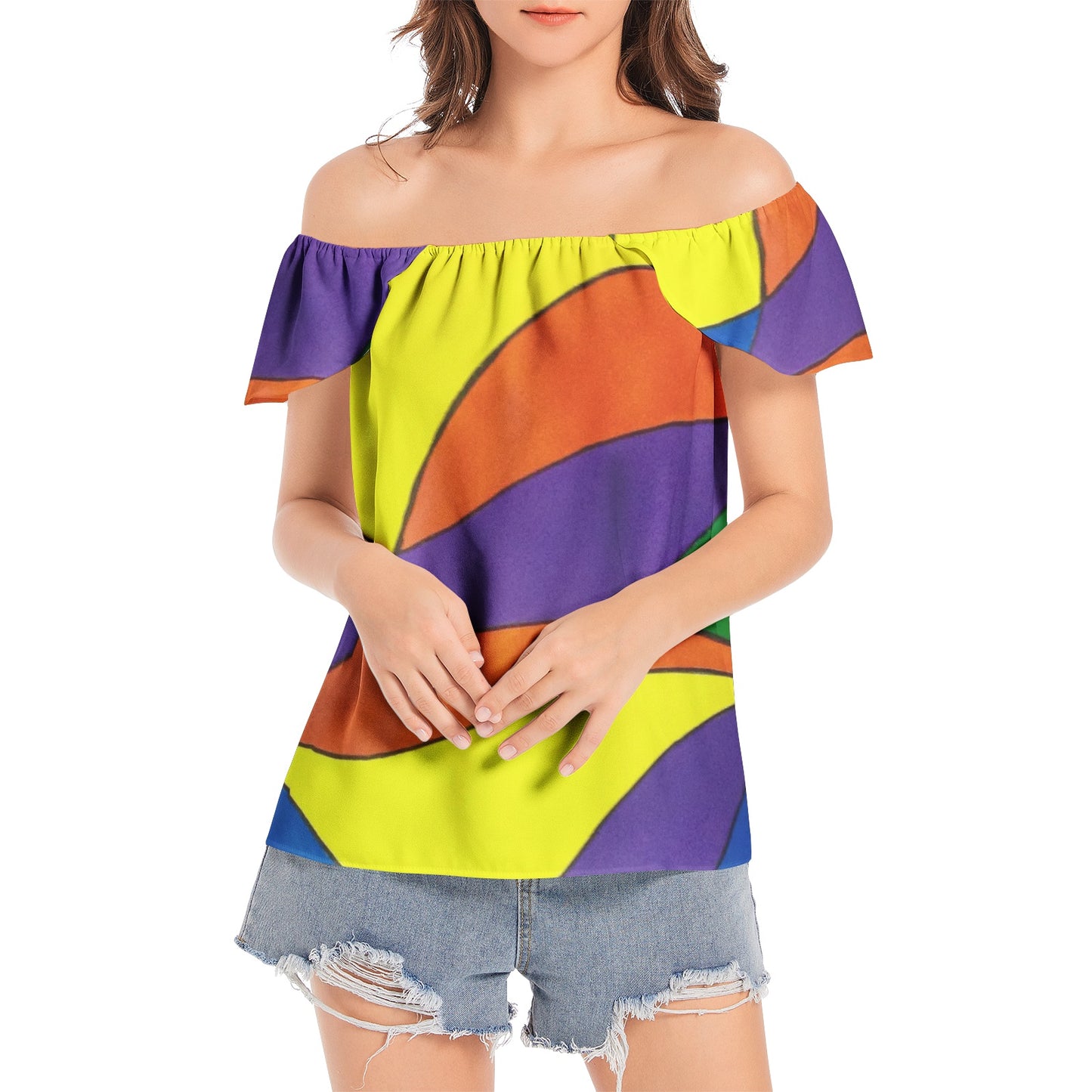 Abstract Women's Off The Shoulder Top - O By Onica Online Store
