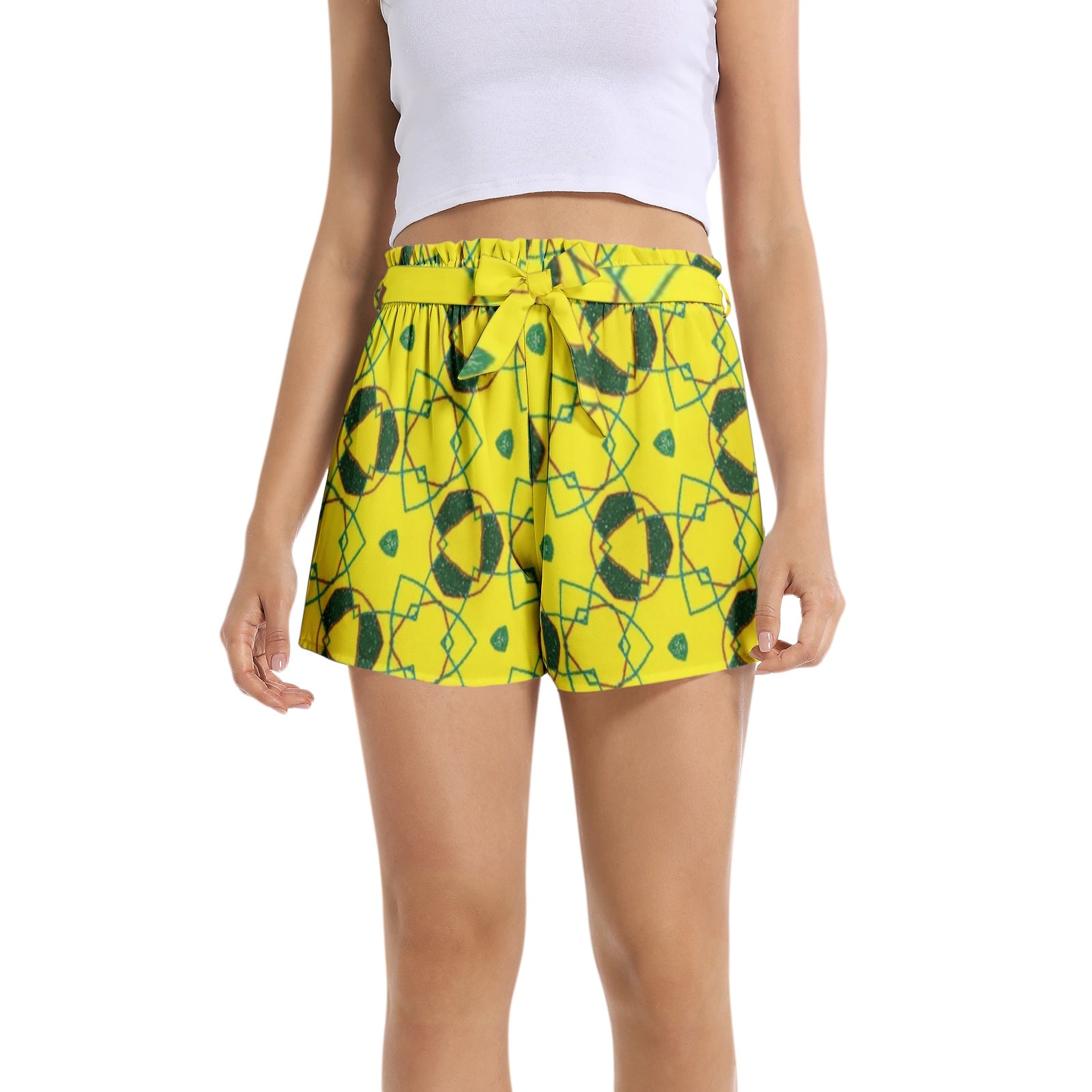 Abstract Women's Belted Short - O By Onica Online Store