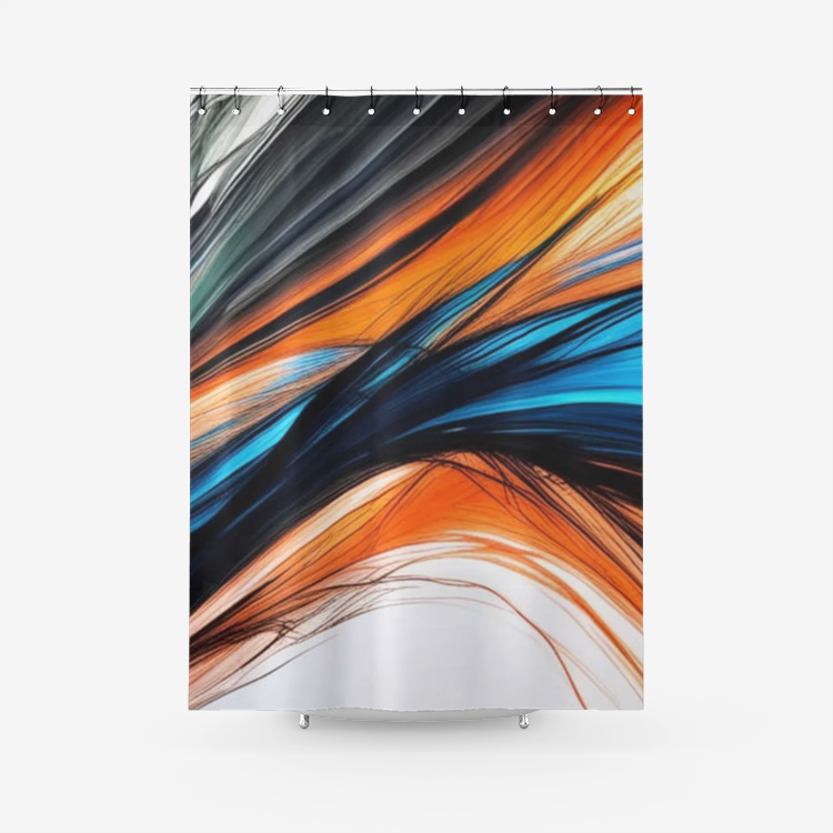 Abstract Textured Fabric Shower Curtain