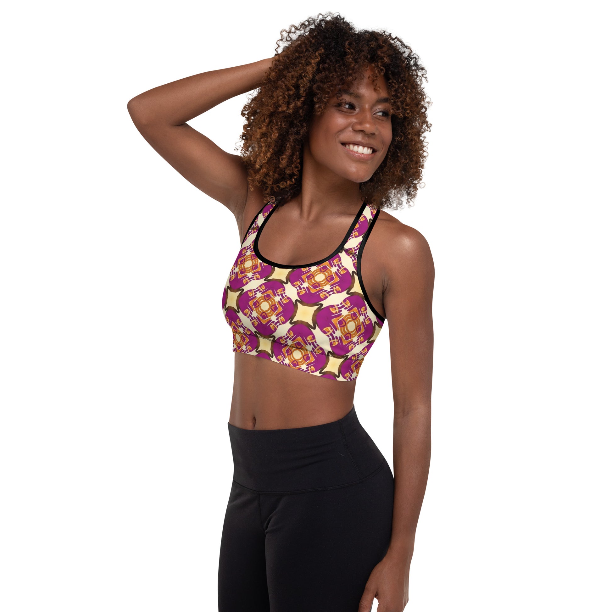 Abstract Padded Sports Bra - O By Onica Online Store