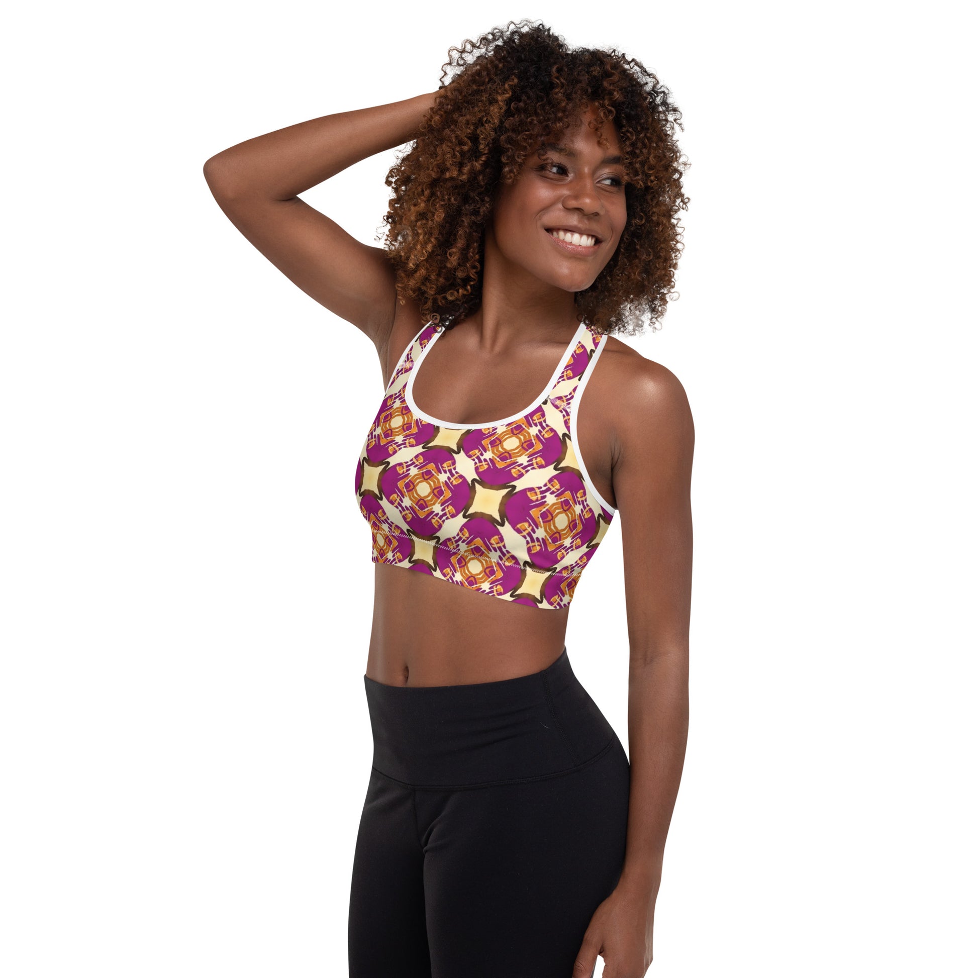 Abstract Padded Sports Bra - O By Onica Online Store