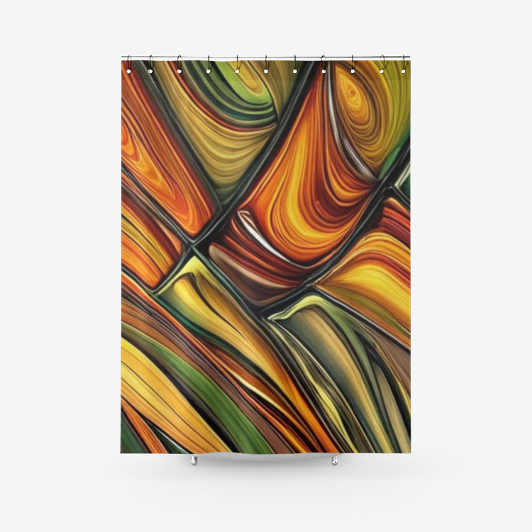 Abstract Textured Fabric Shower Curtain
