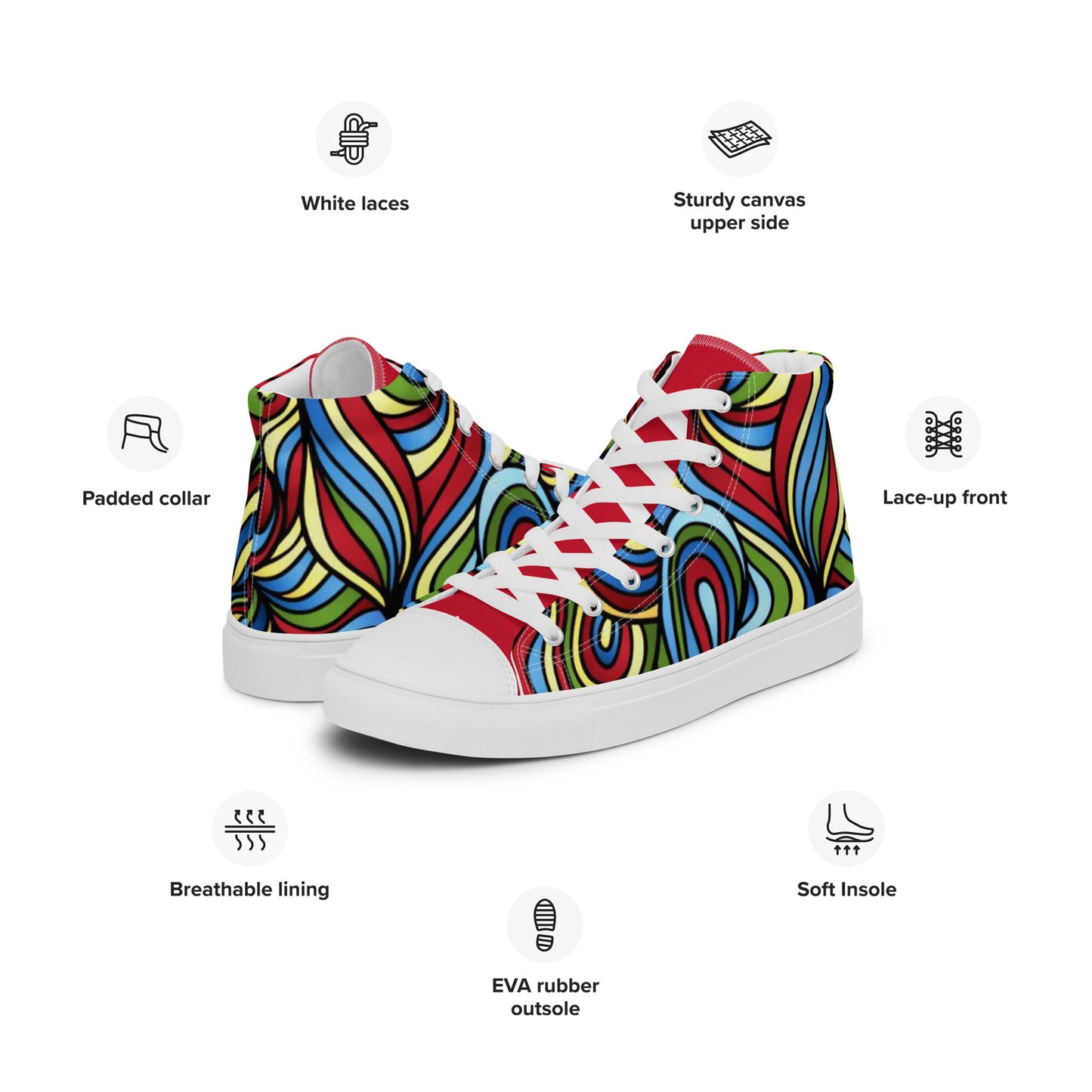 Abstract Men’s high top canvas shoes - O By Onica Online Store